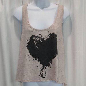 Stranded Sleeveless Racer Back Tank Top with Heart